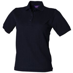 Henbury Womens/Ladies Pique Polo Shirt / Navy